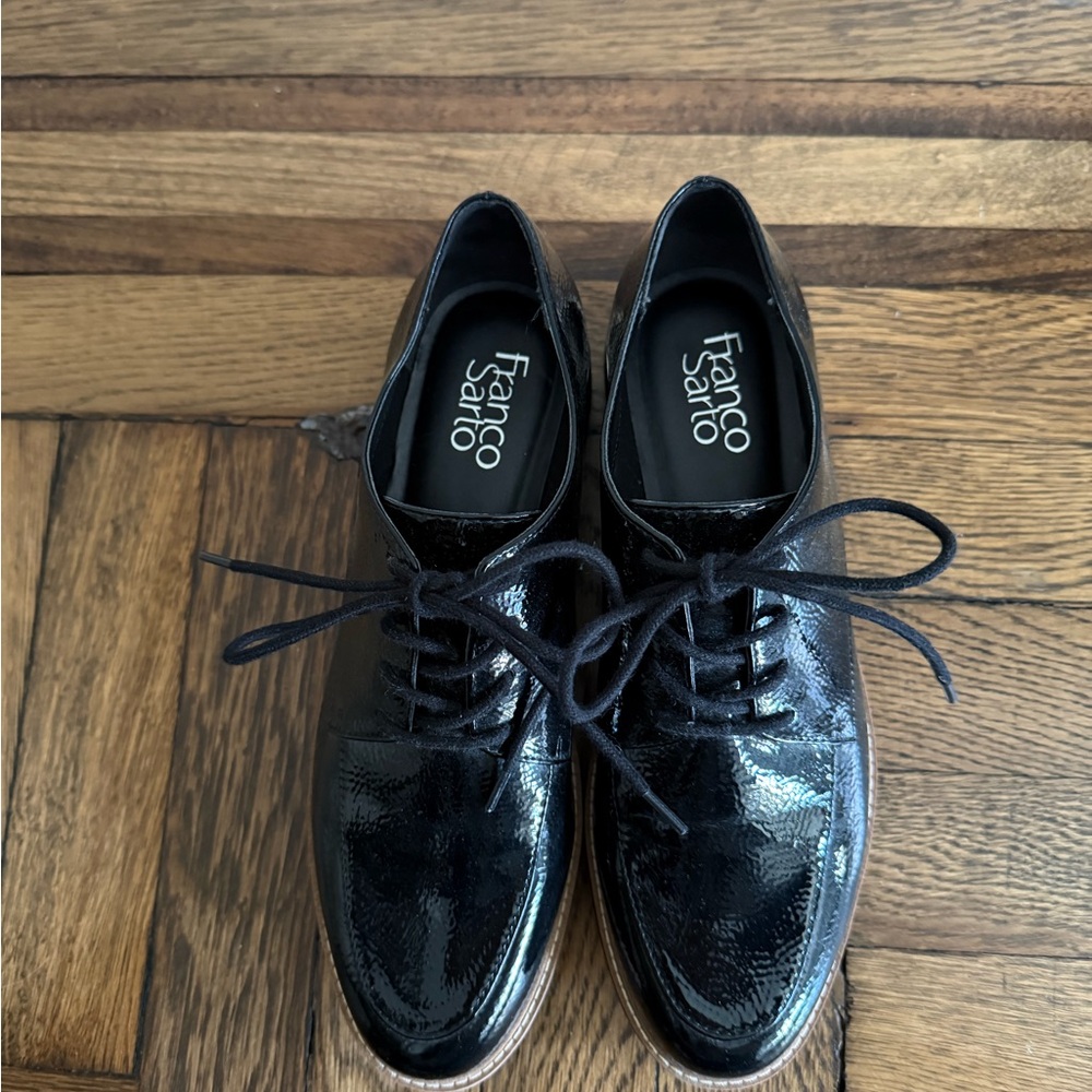 NEW Franco Sarto Black Leather Oxfords - Picture 3 of 6